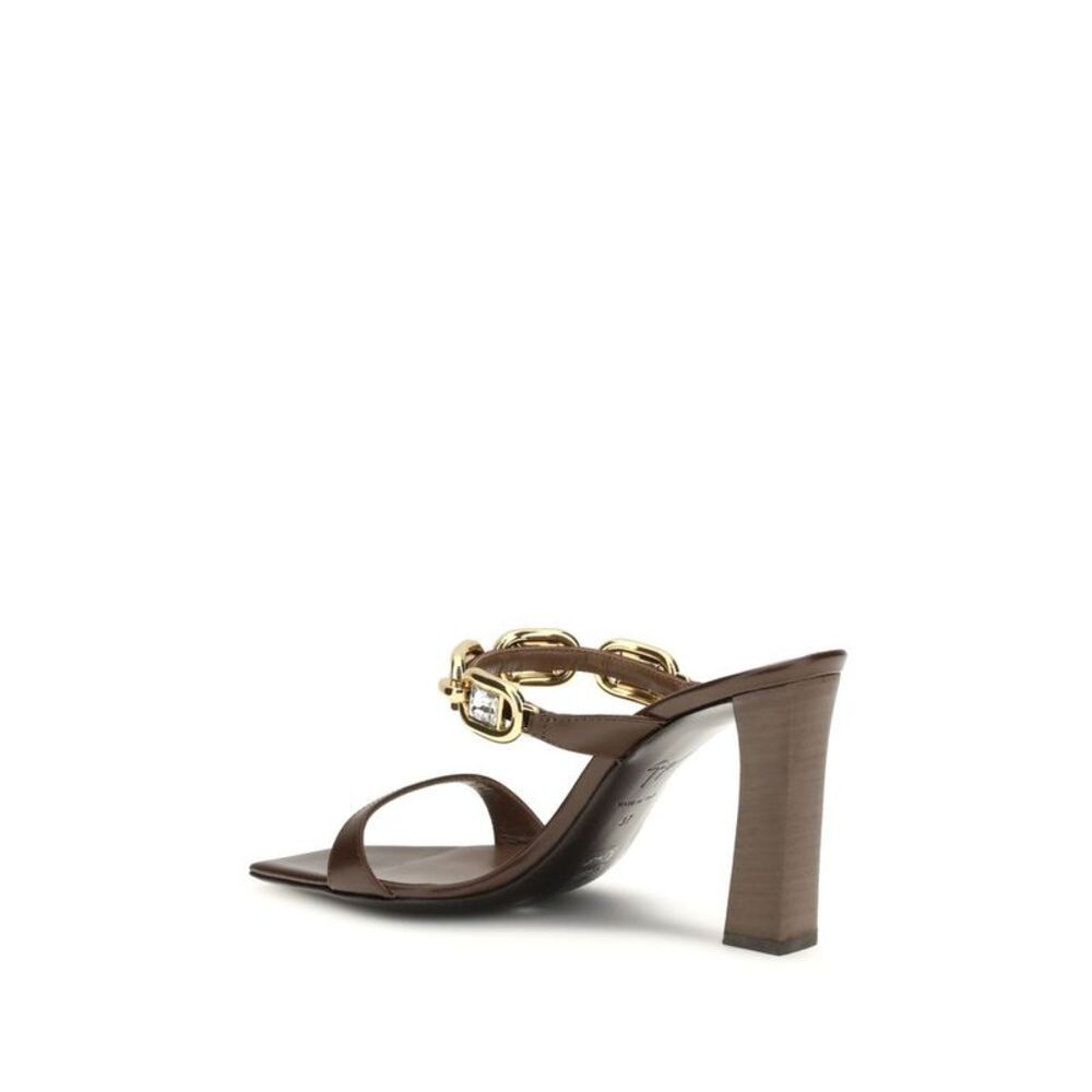 Giuseppe Zanotti Brown Calf Leather Bos Taurus Women's Sandals - Picture 3 of 4
